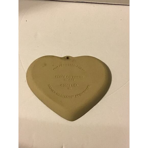 Vintage Pampered Chef Peace on Earth Heart 2002 Clay Cookie Mold Baking - Picture 2 of 5
